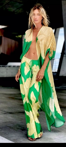 NWT Suit Tropical Pants & Shiphone Kimono Duster Beach Cover Up. XL - Picture 5 of 14